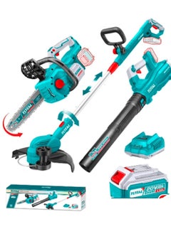 TOTAL Total Cordless 3 PCS Combo Kit 20V – Chainsaw, Grass Trimmer & Blower with 2 Batteries & Charger for Outdoor Yard Work & Construction  - Image 2