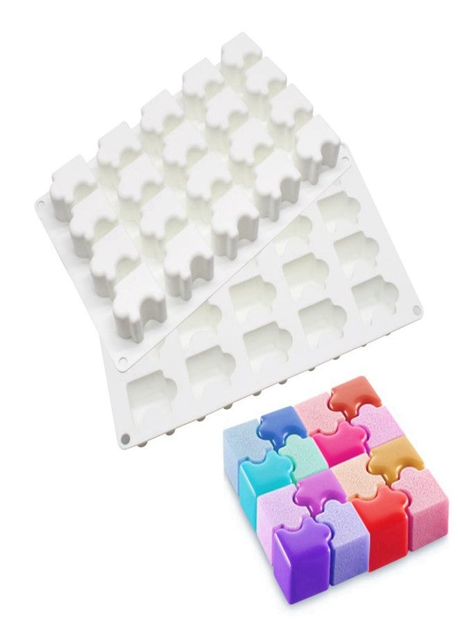mostsom 3D Puzzle Shape Silicone Mold for DIY Baking Pudding Mousse Chocolate Eco-Friendly Cake Mold Kitchen Accessories Tools (E_ Puzzle) - Image 1