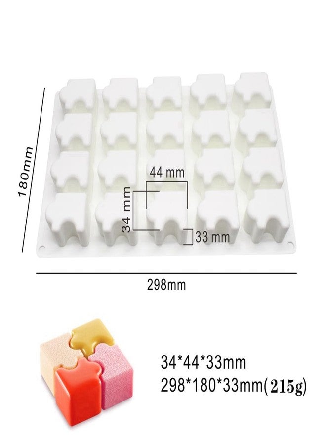 mostsom 3D Puzzle Shape Silicone Mold for DIY Baking Pudding Mousse Chocolate Eco-Friendly Cake Mold Kitchen Accessories Tools (E_ Puzzle) - Image 2