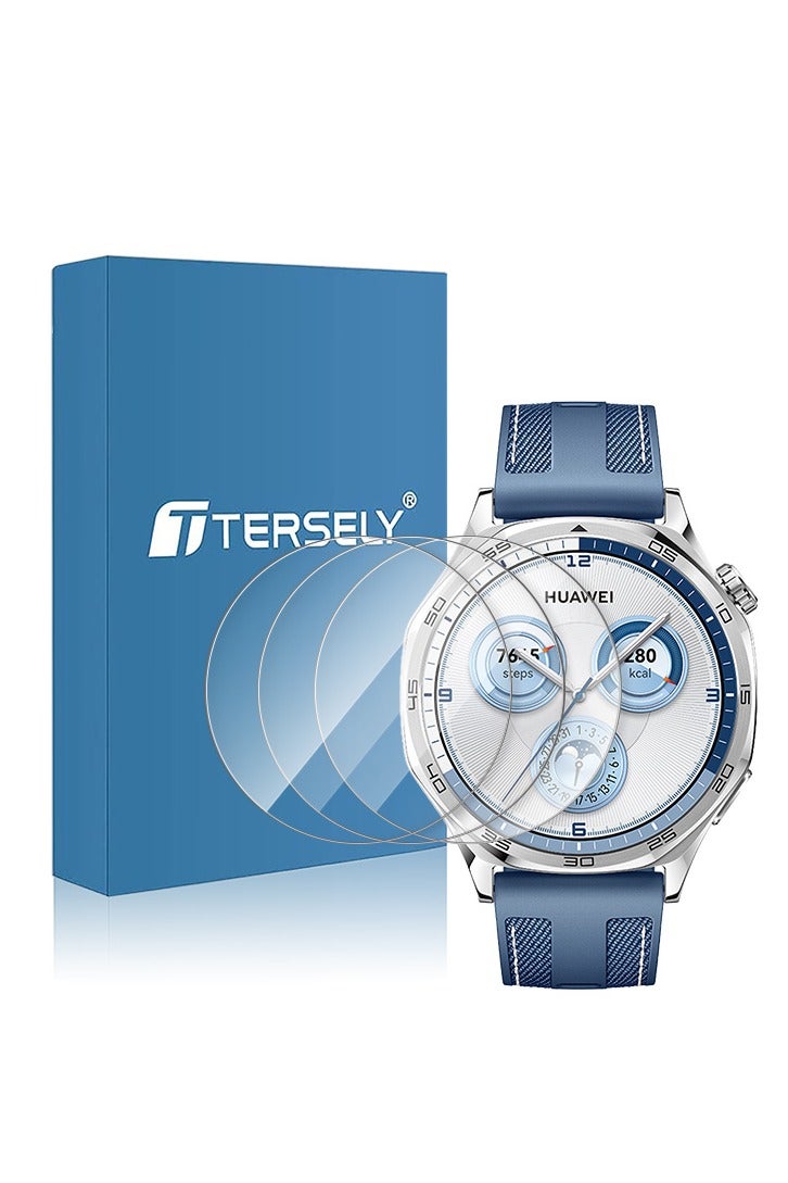 بشكل مختصر [حزمة من 3 قطعة] محمي شاشة من الزجاج المجدول لـ HUAWEI Watch GT5 / GT5 Pro 46 مم، حارس شاشة شفاف عالي الدقة - Image 1