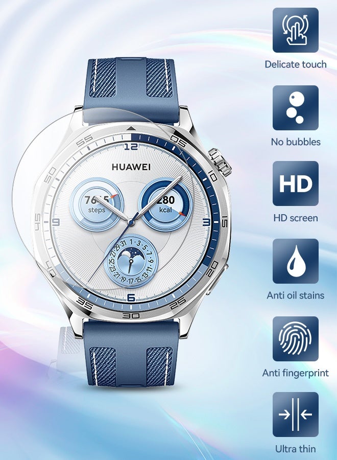 بشكل مختصر [حزمة من 3 قطعة] محمي شاشة من الزجاج المجدول لـ HUAWEI Watch GT5 / GT5 Pro 46 مم، حارس شاشة شفاف عالي الدقة - Image 3