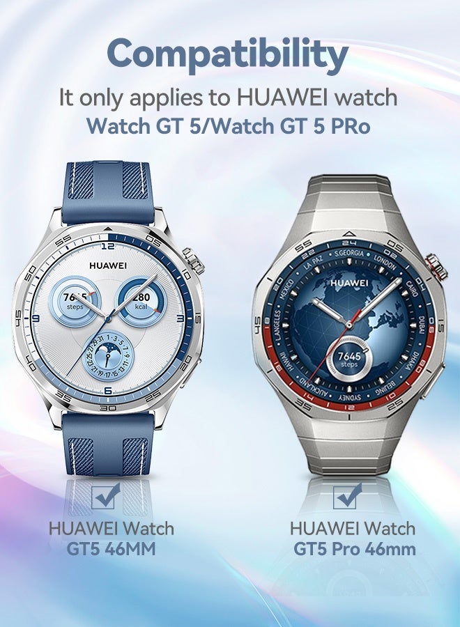 بشكل مختصر [حزمة من 3 قطعة] محمي شاشة من الزجاج المجدول لـ HUAWEI Watch GT5 / GT5 Pro 46 مم، حارس شاشة شفاف عالي الدقة - Image 2