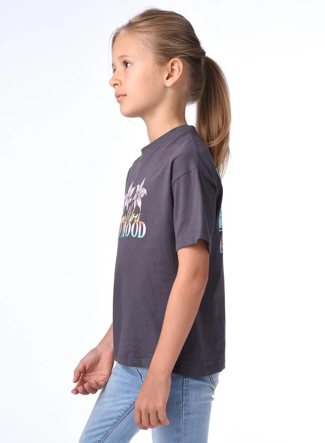 victor and jane Good Mood Graphic Dropped Shoulder T-Shirt by Styli