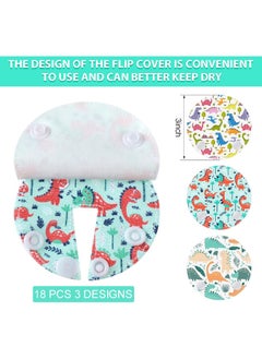 Breling 18 Pack Feeding Tube Pads Button Pad Gtube Button Covers Reusable g Tube Cutie Dinosaur Feeding Supplies for Kids Baby Breastfeeding Nursing Care  - Image 3