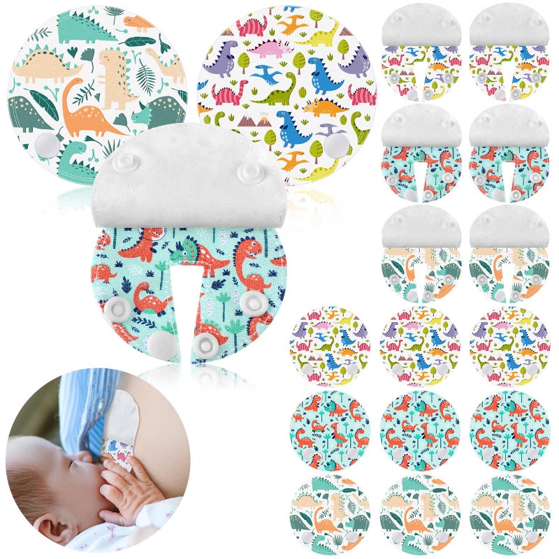 Breling 18 Pack Feeding Tube Pads Button Pad Gtube Button Covers Reusable g Tube Cutie Dinosaur Feeding Supplies for Kids Baby Breastfeeding Nursing Care(Dinosaur) - Image 1
