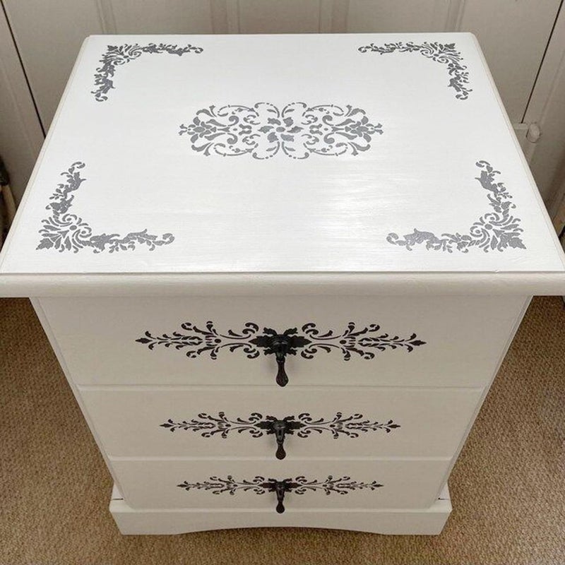 Yhliua Corner Border Stencils for Crafts, Mexican Flower Floral Lace Furniture Stencils for Painting on Wood Reusable Wood Burning Drawing Art Paint Patterns for Wall Cookie Canvas Floor (Corner) - Image 4