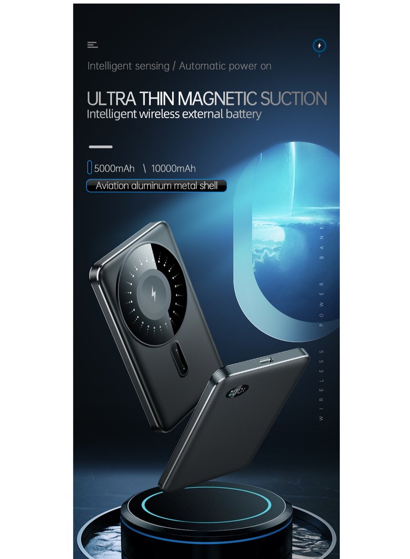 GULFLINK Mini Magnetic Wireless Portable Charger 5000mah Super Slim Fast Charging White - Image 2