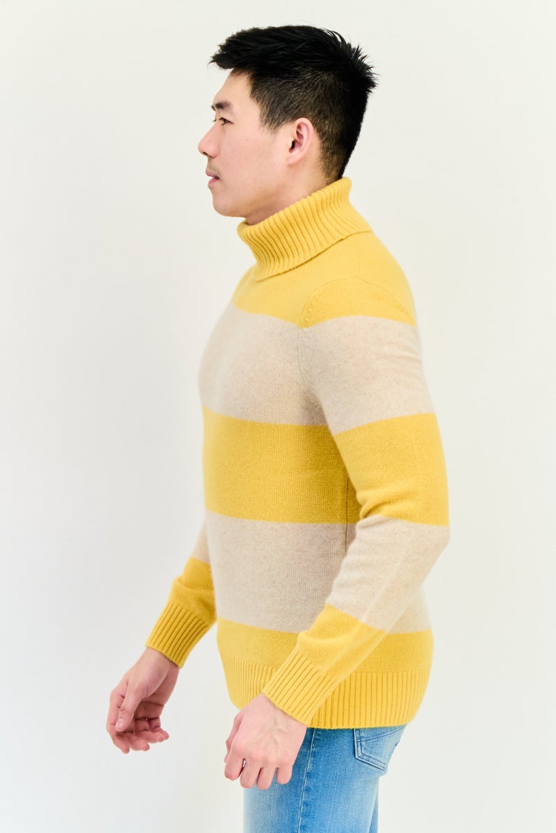 ESPRIT Men Turtle Neck Two Tone Sweater, Multicolor - Image 2