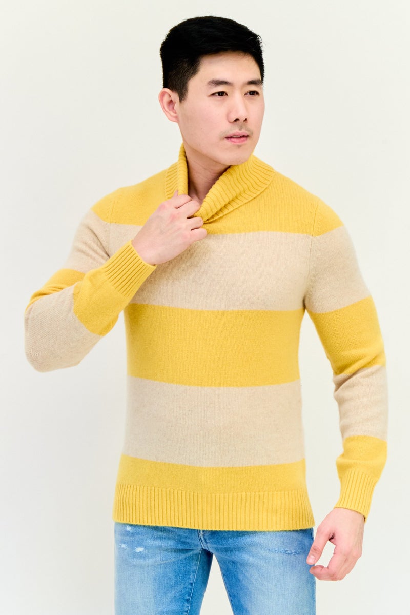 ESPRIT Men Turtle Neck Two Tone Sweater, Multicolor - Image 1