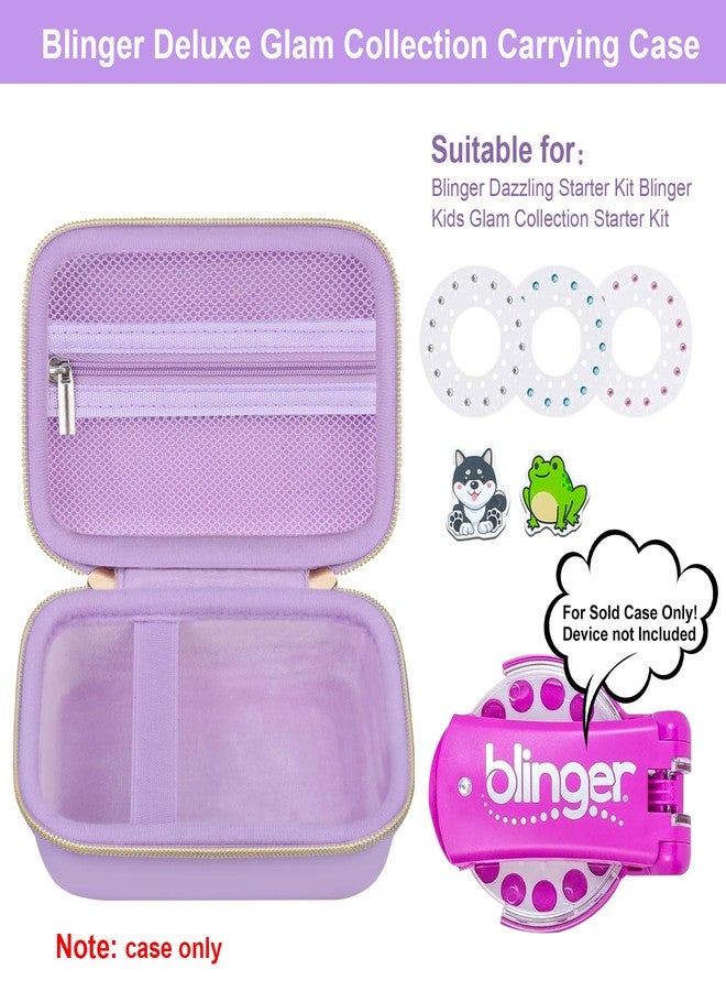 Elonbo Carrying Case for Blinger Dazzling Starter Kit,Blinger Kids Glam Collection Starter Kit Storage Bag,Kids Hair Styling Tool Travel Organizer Holder,Pocket fits Gems Rhinestones. Purple - Image 2