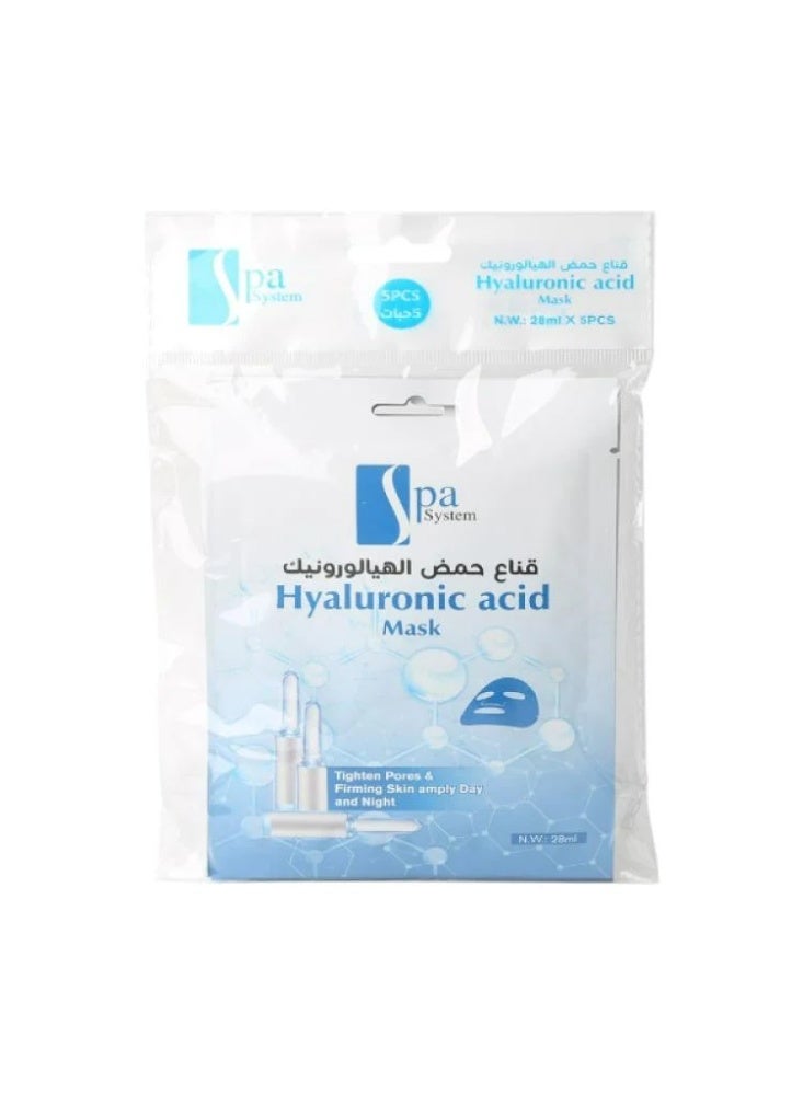 Spa System Hyaluronic Acid Face Mask - 28ml × 5 pcs