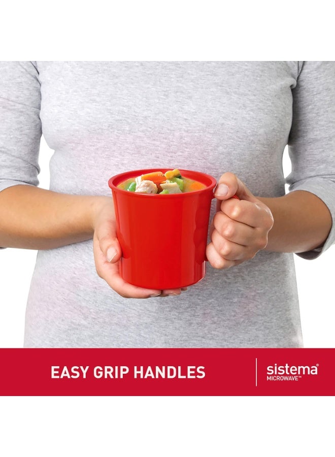 Sistema Microwave Soup Mug, 656 ml - Red - Image 4