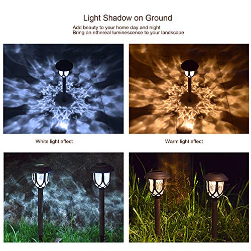 EXCMARK 10 Pack Solar Lights Outdoor Decorative, Solar Pathway Lights Outdoor, Solar Powered Garden Yard Lights for Walkway Sidewalk Driveway. (Black, Cool White) - Image 5