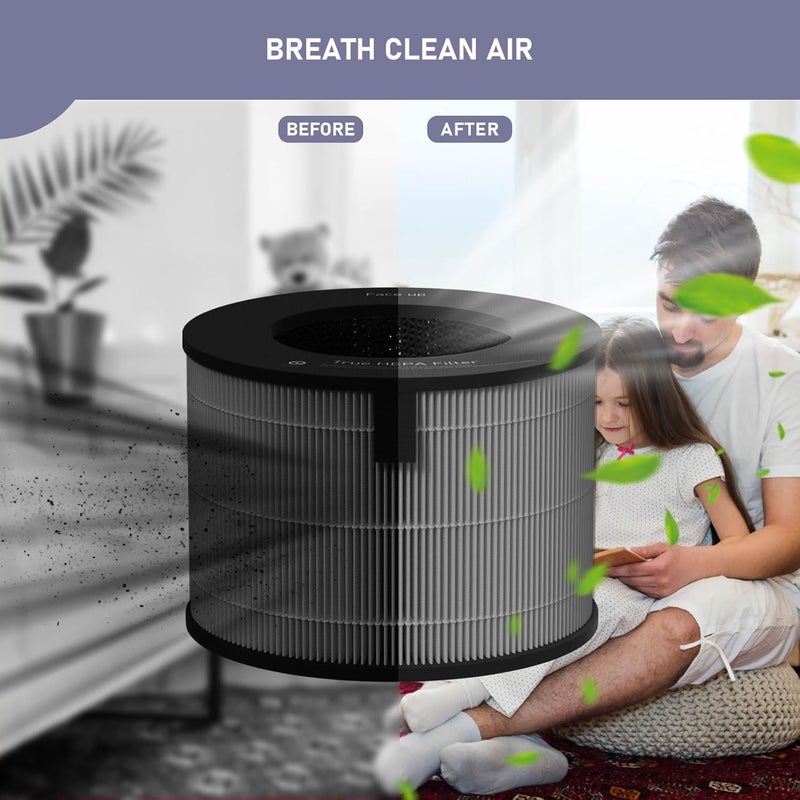 Ontheone بديل فلتر HEPA U9CV2B متوافق مع مروحة LG PuriCare AeroTower U9CV2B / U9CS1C / U9CV1C لتنقية الهواء، بديل فلتر HEPA الحقيقي ثلاثي الوظائف، عبوة واحدة - Image 3