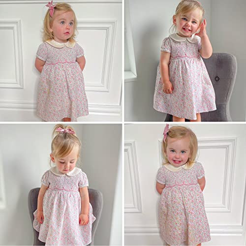 Simplee kids Baby Girls Floral Dress Infant Toddler Girls Outfits Summer Casual Dresses for 6 Years (Light Pink) - Image 2