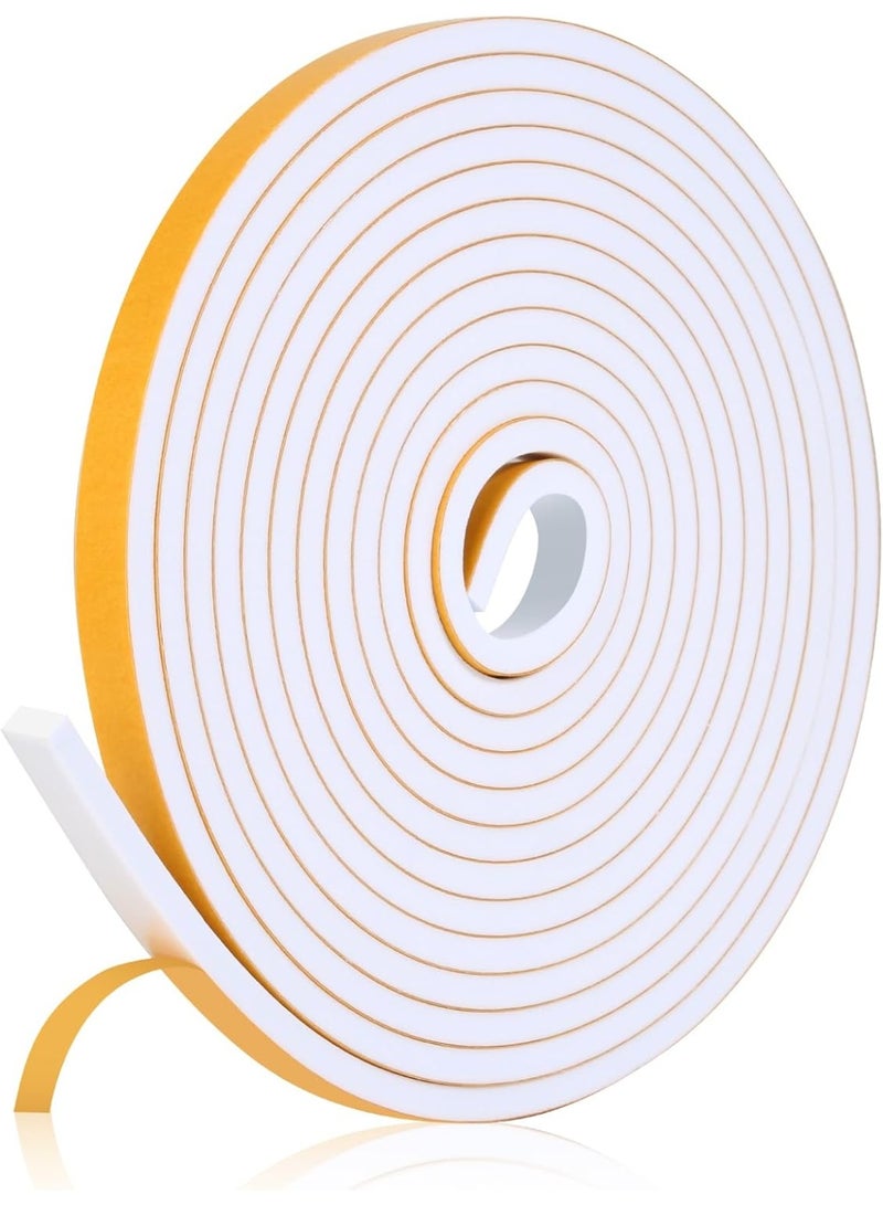 Weather Stripping Seal for Door Window, High Density Foam Tape, Soundproofing, Insulation Strip, Door Sealers for Door Frame- White (1/2 Inch X 1/4 Inch X 16Feet) - Image 1