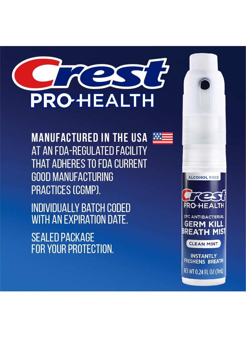 Crest Crest Pro-Health | Portable Alcohol-Free CPC Mist with Clean Mint Flavor | Fights Odor-Causing Germs for Instant Fresh Breath - 1 Count (0.44oz) Breath Spray  - Image 4