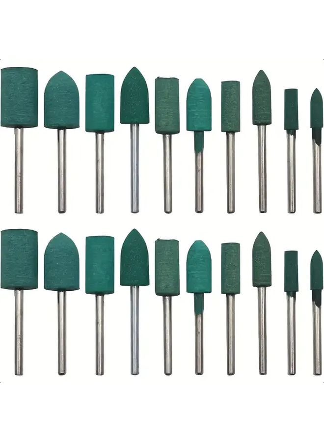 20pcs 3mm Mounted Points Rubber Polishing Heads For Metal Jade Agate Mold - Image 2