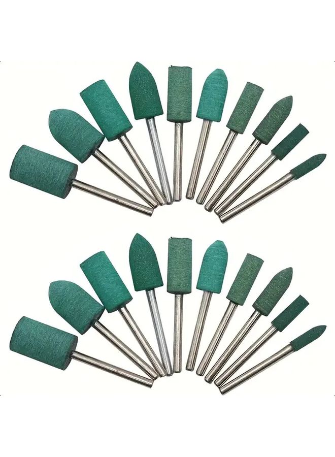 20pcs 3mm Mounted Points Rubber Polishing Heads For Metal Jade Agate Mold - Image 1