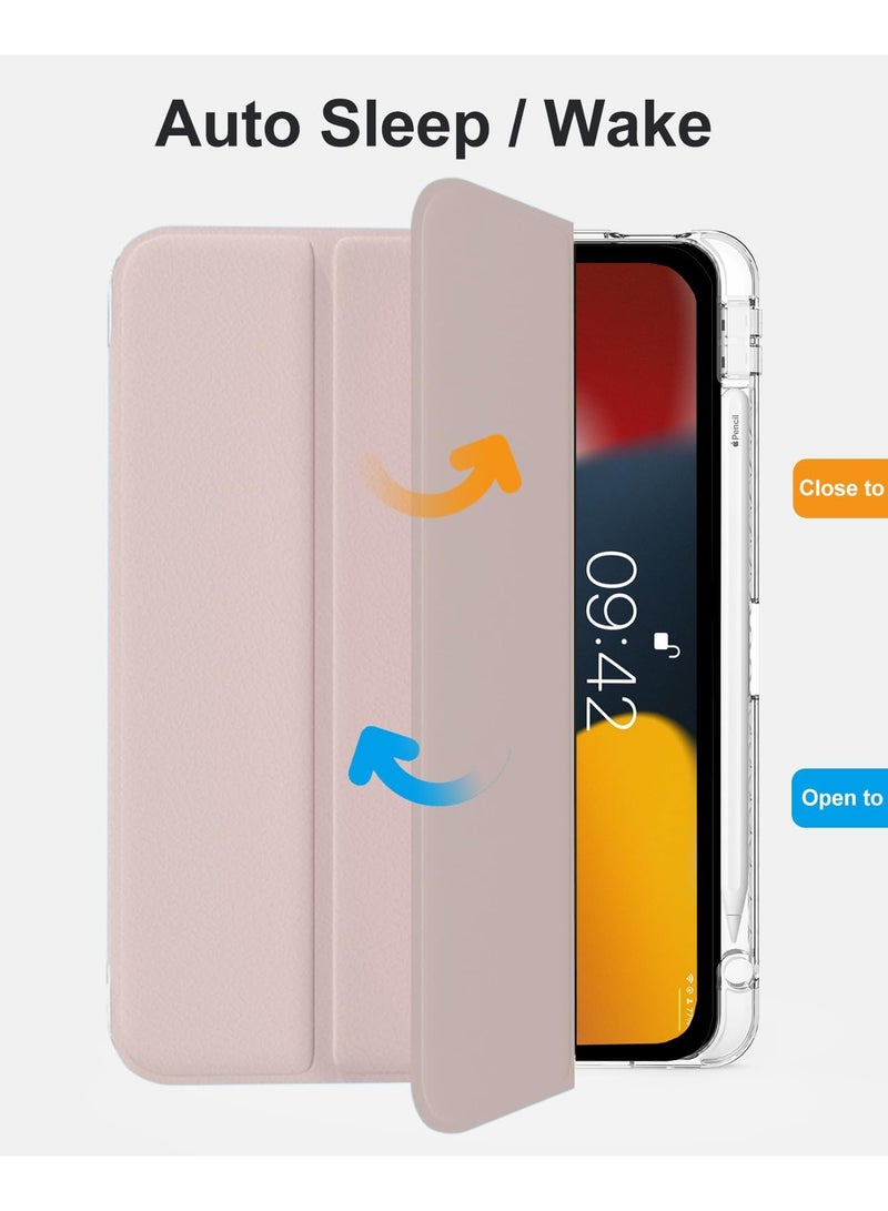 Alyashmac Case for  Honor Pad X9 11.5 Inch,Transparent Airbag With Pen Slot For Anti Drop, Tablet Protective Cover, Triple Fold Multi Angle Design, Automatic Wake-up/sleep, Soft Leather,Pink - Image 4