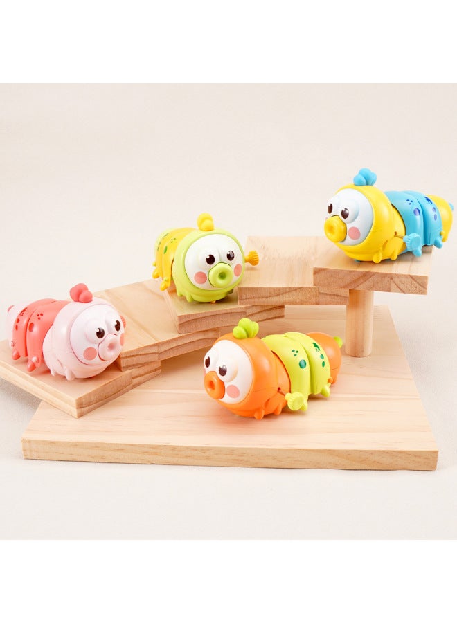 Same Chain Bee Telescopic Caterpillar Children's Coil Toys Parent-child Interactive Toys Kindergarten Gifts-Color:Telescopic Clockwork Caterpillar (orange)  - Image 3