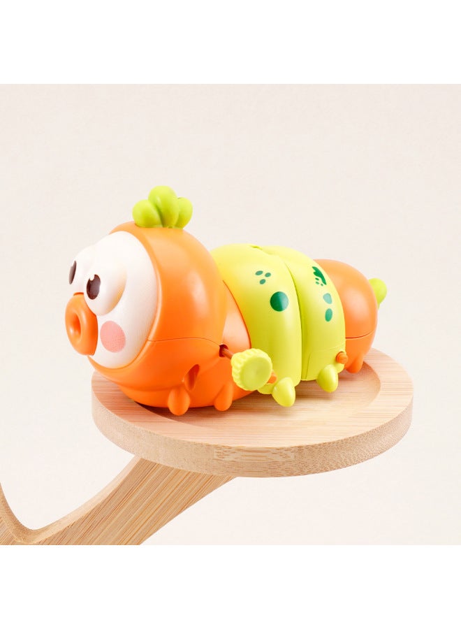 Same Chain Bee Telescopic Caterpillar Children's Coil Toys Parent-child Interactive Toys Kindergarten Gifts-Color:Telescopic Clockwork Caterpillar (orange)  - Image 1