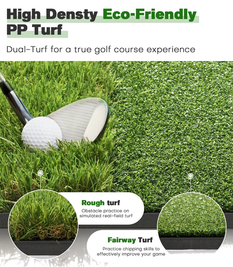Ywitio Premium Dual-Turf Golf Mat: 5x4ft Thickened for Backyard, Driving Range, Indoor & Outdoor Practice Hitting, Swing & Chipping, Ideal Gifts for Men Dad Husband Boy Christmas - Image 2