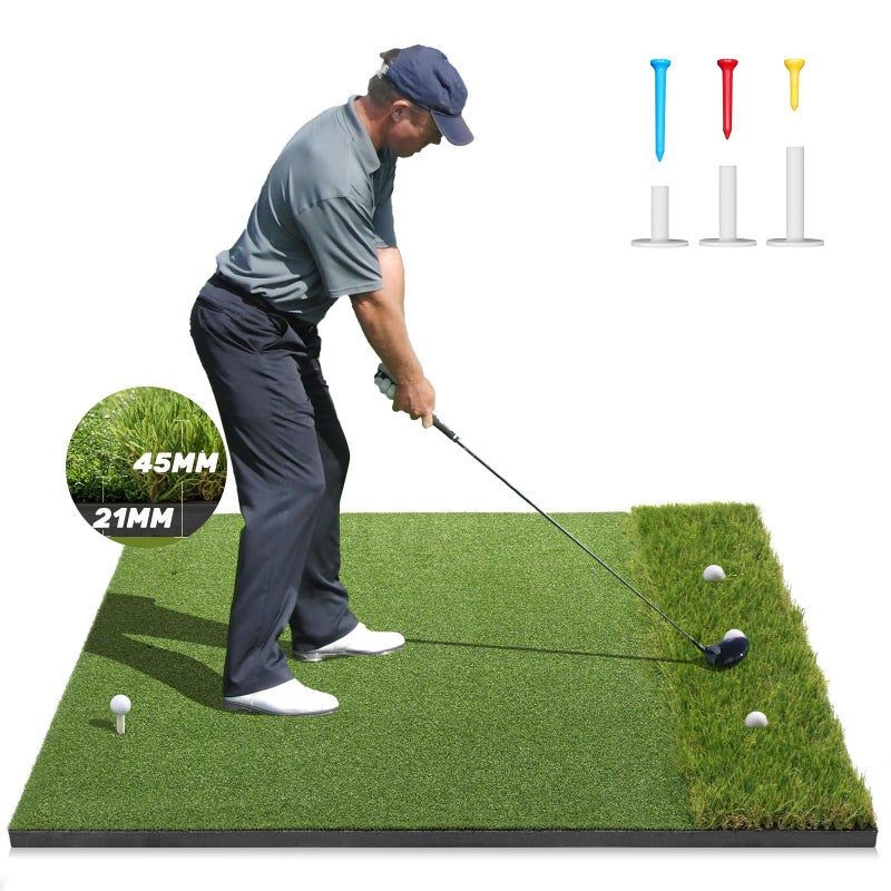 Ywitio Premium Dual-Turf Golf Mat: 5x4ft Thickened for Backyard, Driving Range, Indoor & Outdoor Practice Hitting, Swing & Chipping, Ideal Gifts for Men Dad Husband Boy Christmas - Image 1
