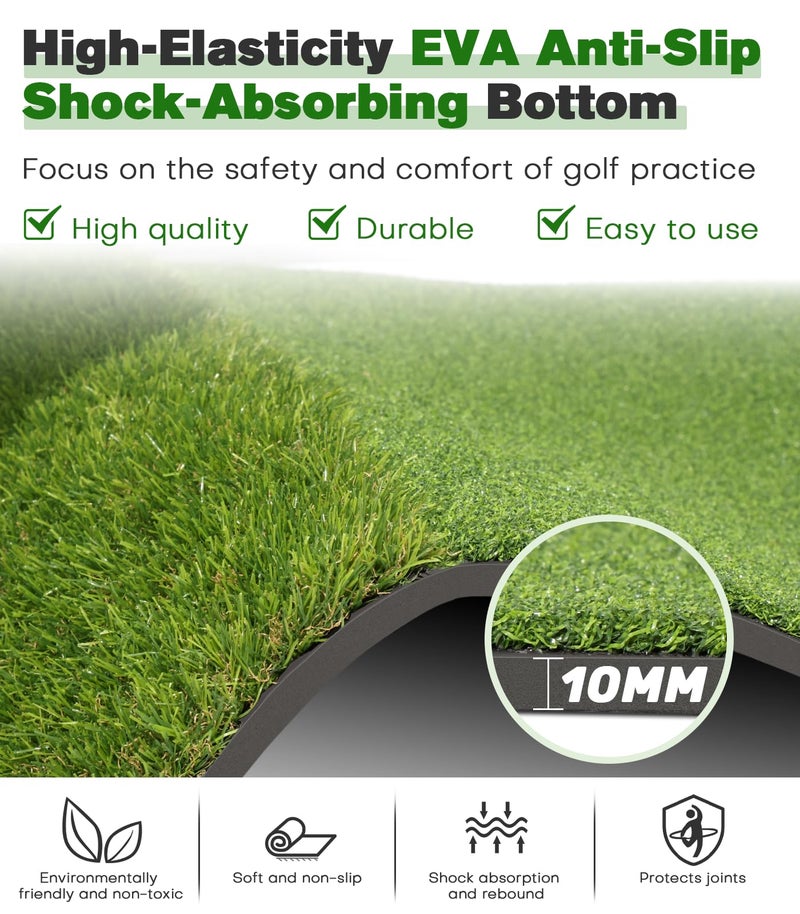 Ywitio Premium Dual-Turf Golf Mat: 5x4ft Thickened for Backyard, Driving Range, Indoor & Outdoor Practice Hitting, Swing & Chipping, Ideal Gifts for Men Dad Husband Boy Christmas - Image 3