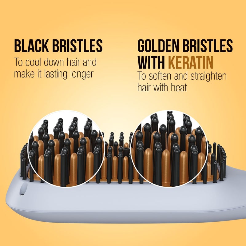 Havells فرشاة فرد الشعر معززة بالكيراتين من هافيلز مع تحكم في درجة الحرارة لجميع أنواع الشعر | إيقاف تلقائي بعد 45 دقيقة | سلك دوار بسمك 1.8 مم | ضمان لمدة سنتين | HS6000 - Image 4
