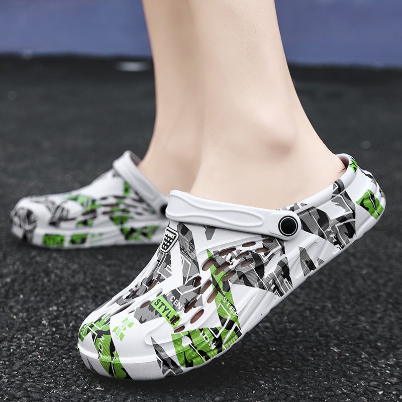 Sandals Men'S Summer Hole Shoes Men'S Thick Sole Arrival Indoor Outdoor Two-Wear Casual Slippers Seaside Beach - Image 4