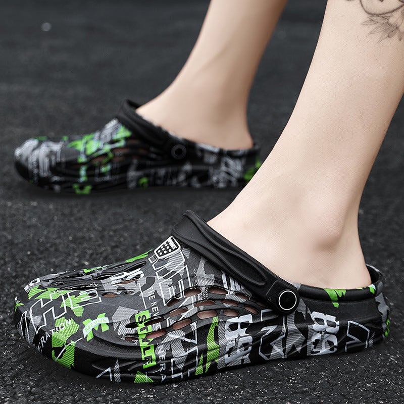 Sandals Men'S Summer Hole Shoes Men'S Thick Sole Arrival Indoor Outdoor Two-Wear Casual Slippers Seaside Beach - Image 5