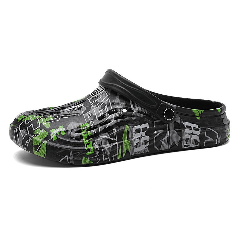 Sandals Men'S Summer Hole Shoes Men'S Thick Sole Arrival Indoor Outdoor Two-Wear Casual Slippers Seaside Beach - Image 1