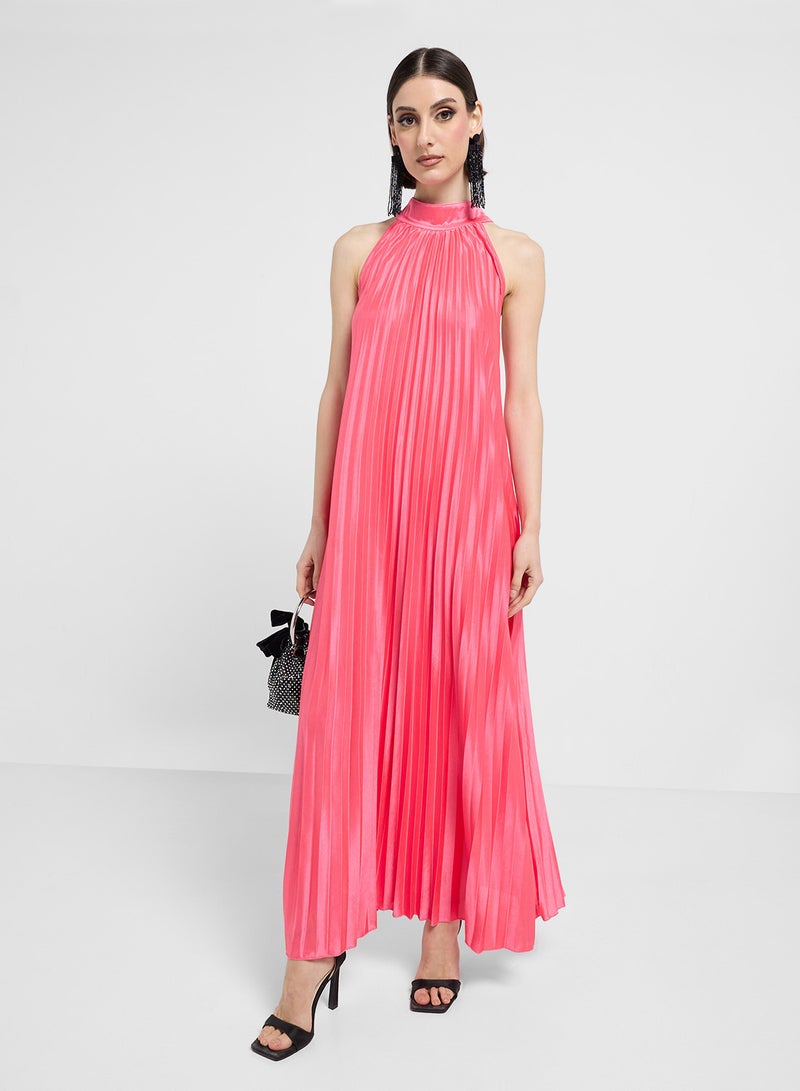 ELLA Pleated Halter Dress - Image 1