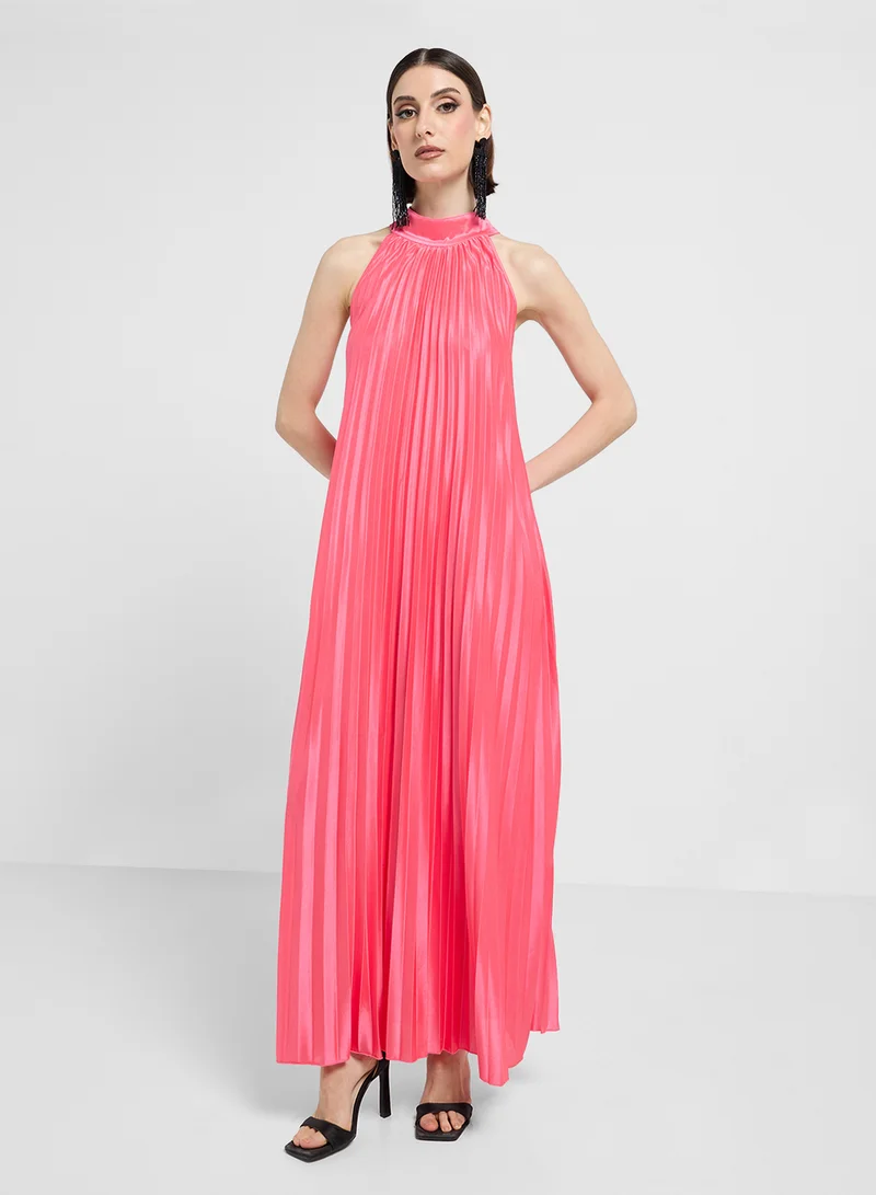ELLA Pleated Halter Dress