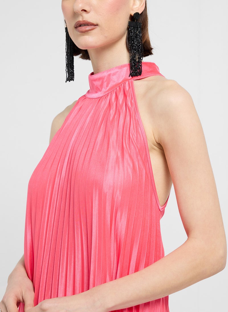 ELLA Pleated Halter Dress - Image 3