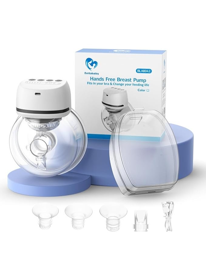 Bellababy Hands-Free Breast Pump Wearable, Electric Breast Pump Portable, Effective Suction, 4 Modes & 6 Levels, 6 oz, 1 Pack (24mm Flange, with 21mm/19mm/17mm Inserts) - Image 1