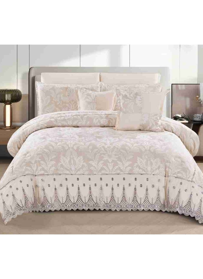 Xi Duo Duo A luxurious royal lace double bedspread to add beauty to your room's accessories, made of microfiber, size 240*260 cm  - Image 1