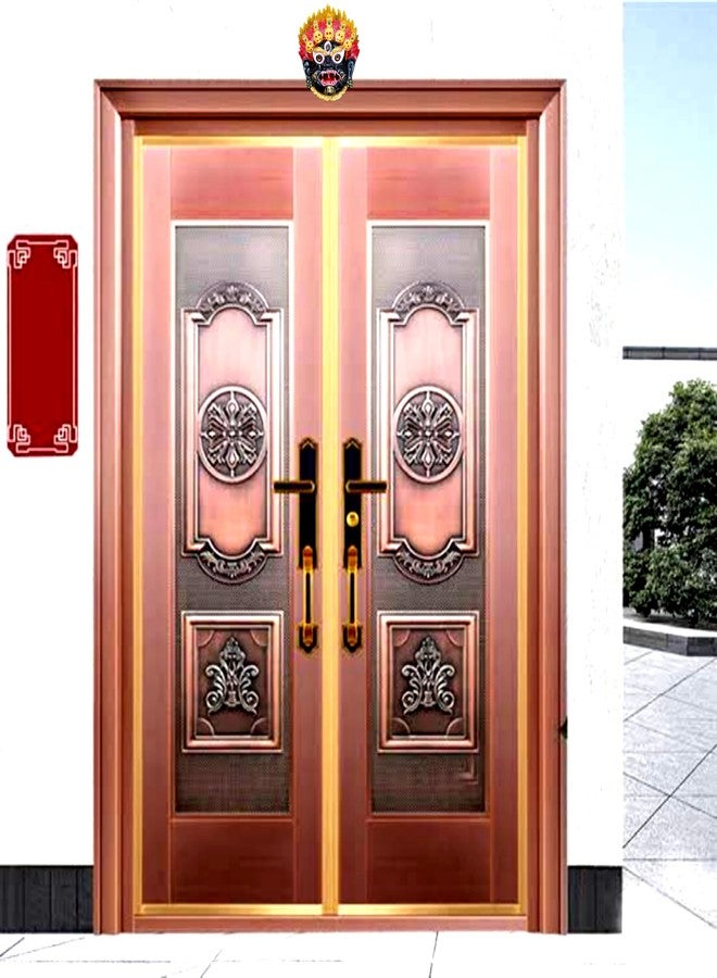 FLAIMYST 5.5 inche Metal Black Nazar Battu for Home Entrance Door hanging Evel Eyes Protuction Mahakal Face Mask Nazar Battu Spiritual Protection with Stylish Design to Home Shop & Office. - Image 3