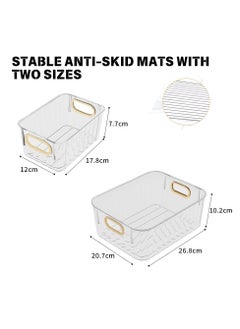 SPARK IT HOME Spark It Home Acrylic Clear Storage Box, Luxury Storage Organizer for Cabinet, Kitchen, Bedroom, living Room, Office, Bathroom With Thickened Gold Handles ( Clear 3 Pack) (Medium (27*21*10cm))  - Image 3