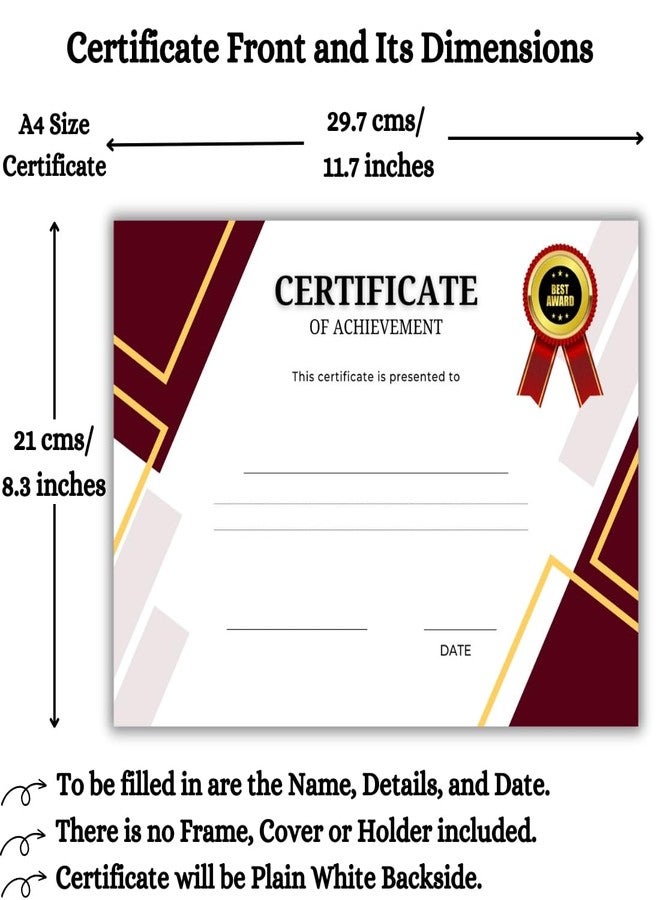 AanyaCentric Set of 20 A4 Size 8.3 x 11.7 Inch Self Fill in Certificate of Appreciation Pre-Printed on Glossy Photo Paper For Recognition Achievement Completion Award for Student Employee Trainee - Image 3