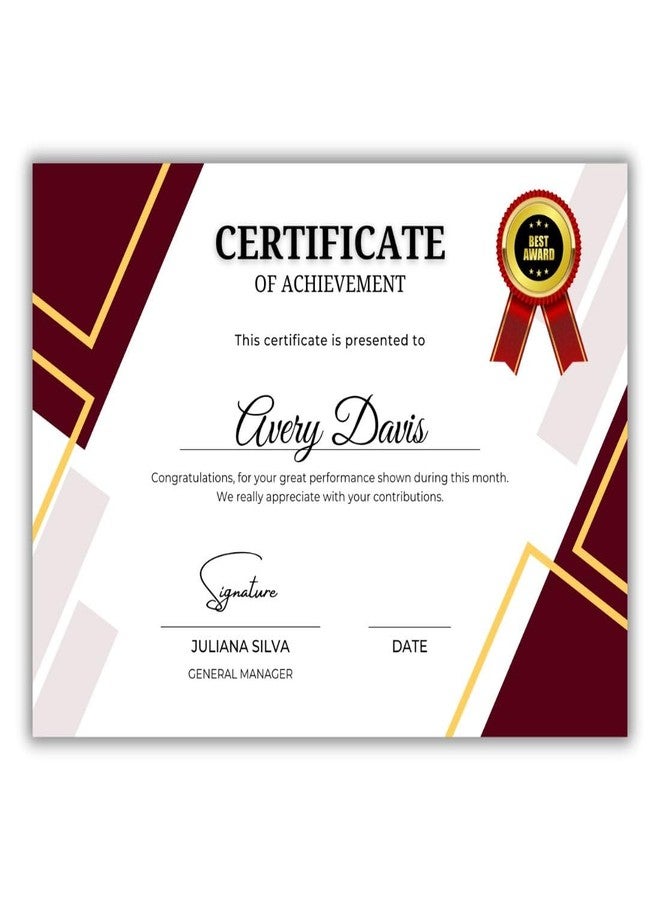AanyaCentric Set of 20 A4 Size 8.3 x 11.7 Inch Self Fill in Certificate of Appreciation Pre-Printed on Glossy Photo Paper For Recognition Achievement Completion Award for Student Employee Trainee - Image 1
