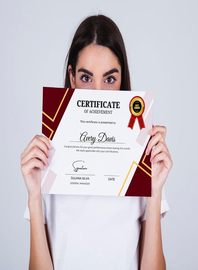 AanyaCentric Set of 20 A4 Size 8.3 x 11.7 Inch Self Fill in Certificate of Appreciation Pre-Printed on Glossy Photo Paper For Recognition Achievement Completion Award for Student Employee Trainee - Image 4
