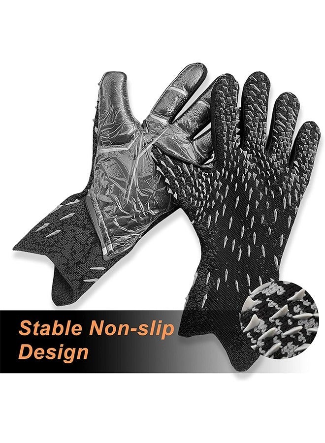 عربست قفازات كرة القدم للأطفال قفازات حارس المرمى قفازات حارس مرمى الأطفال قفازات حارس مرمى المعصم المقاومة للاهتراء - أسود - Image 2