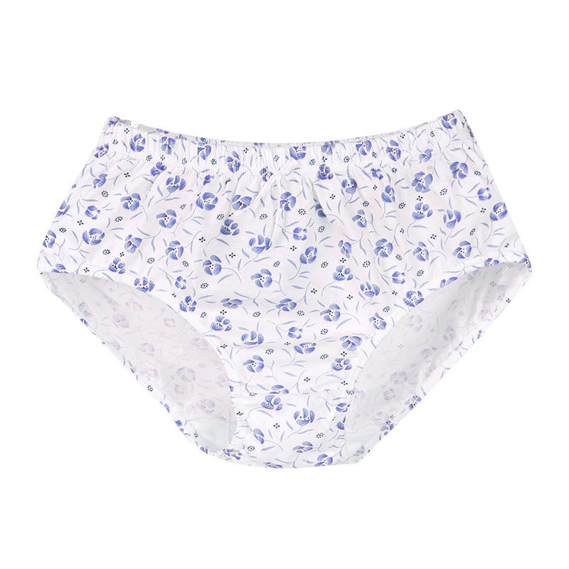 Taihe cotton printed mommy underwear cotton crotch high waist abdomen plus size loose 200kg briefs Orchid  - Image 1