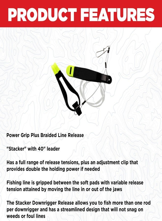 Scotty #1191 Power Grip Plus Stacker Release, 48-Inch Leader "Great for Braid" , BLACK - Image 2