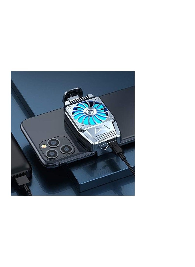 1PCS Mobile Phone Cooler Rechargeable Cooling Fan Cell Phone Radiator For Playing Games Watching Videos With LED Light, Compatible For iPhone & Android Smartphones - Image 1