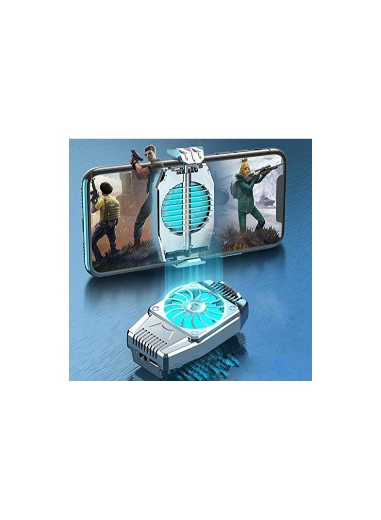 1PCS Mobile Phone Cooler Rechargeable Cooling Fan Cell Phone Radiator For Playing Games Watching Videos With LED Light, Compatible For iPhone & Android Smartphones - Image 2