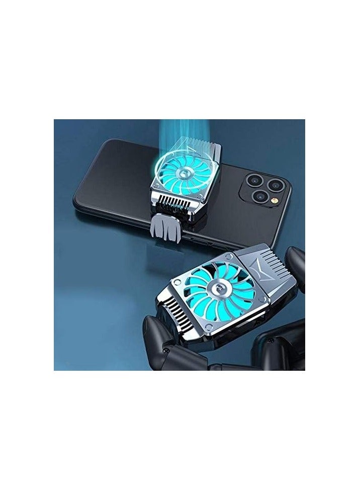 1PCS Mobile Phone Cooler Rechargeable Cooling Fan Cell Phone Radiator For Playing Games Watching Videos With LED Light, Compatible For iPhone & Android Smartphones - Image 3