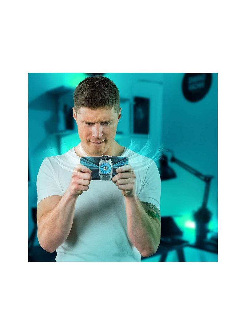 1PCS Mobile Phone Cooler Rechargeable Cooling Fan Cell Phone Radiator For Playing Games Watching Videos With LED Light, Compatible For iPhone & Android Smartphones - Image 5